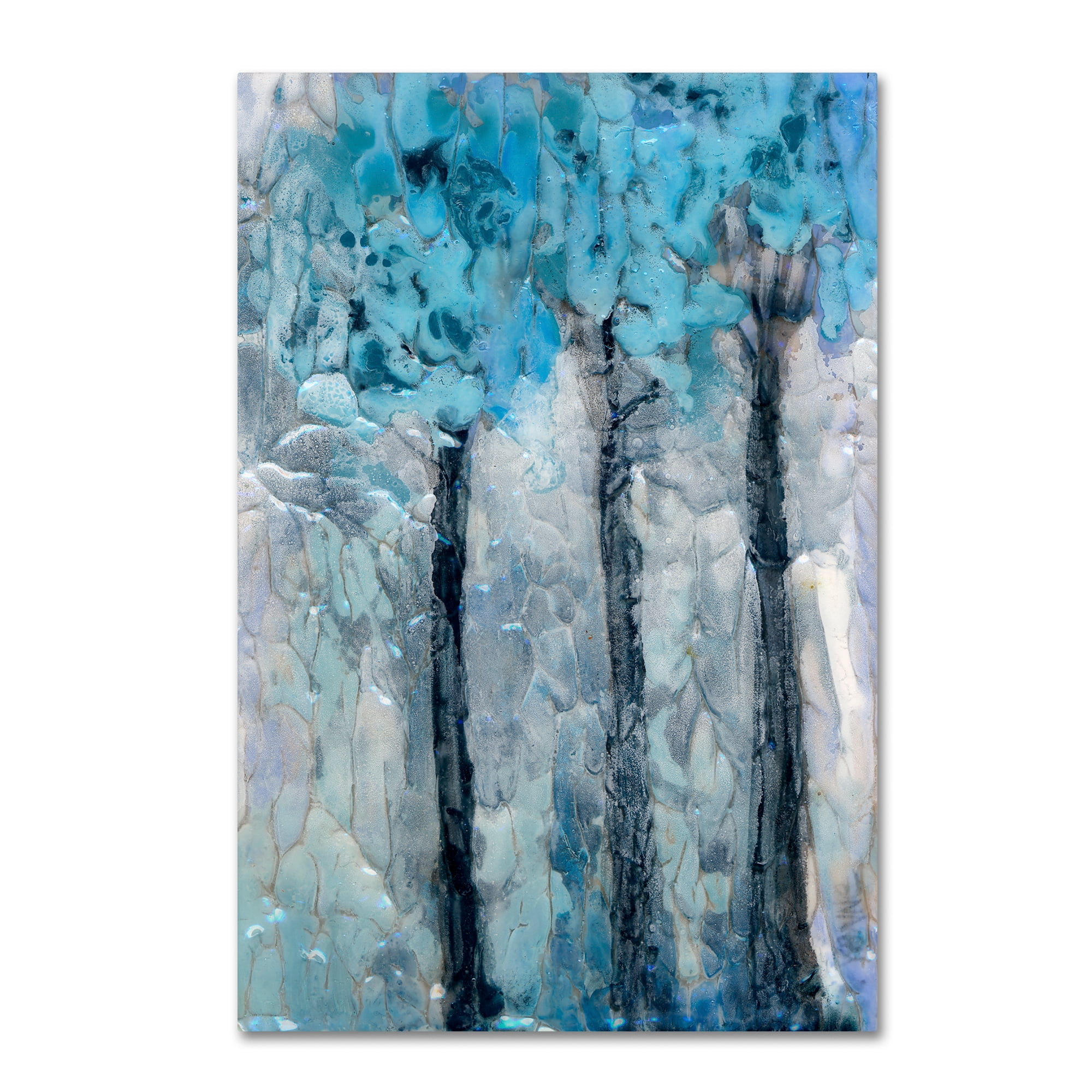 Winter Trees Blue and Gray Canvas Landscape Art