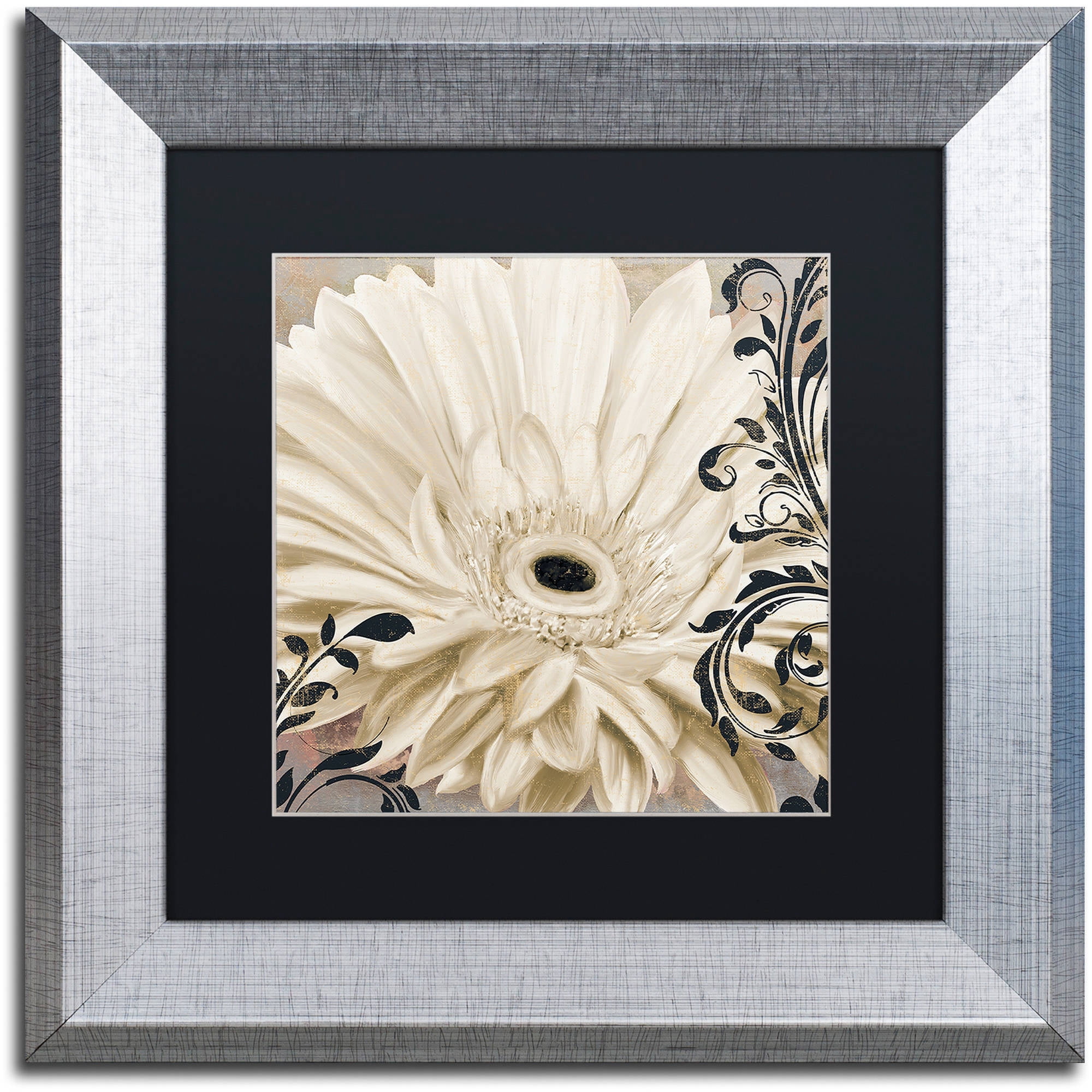 Trademark Fine Art "Winter White I" Canvas Art by Color Bakery Black Matte, Silver Frame