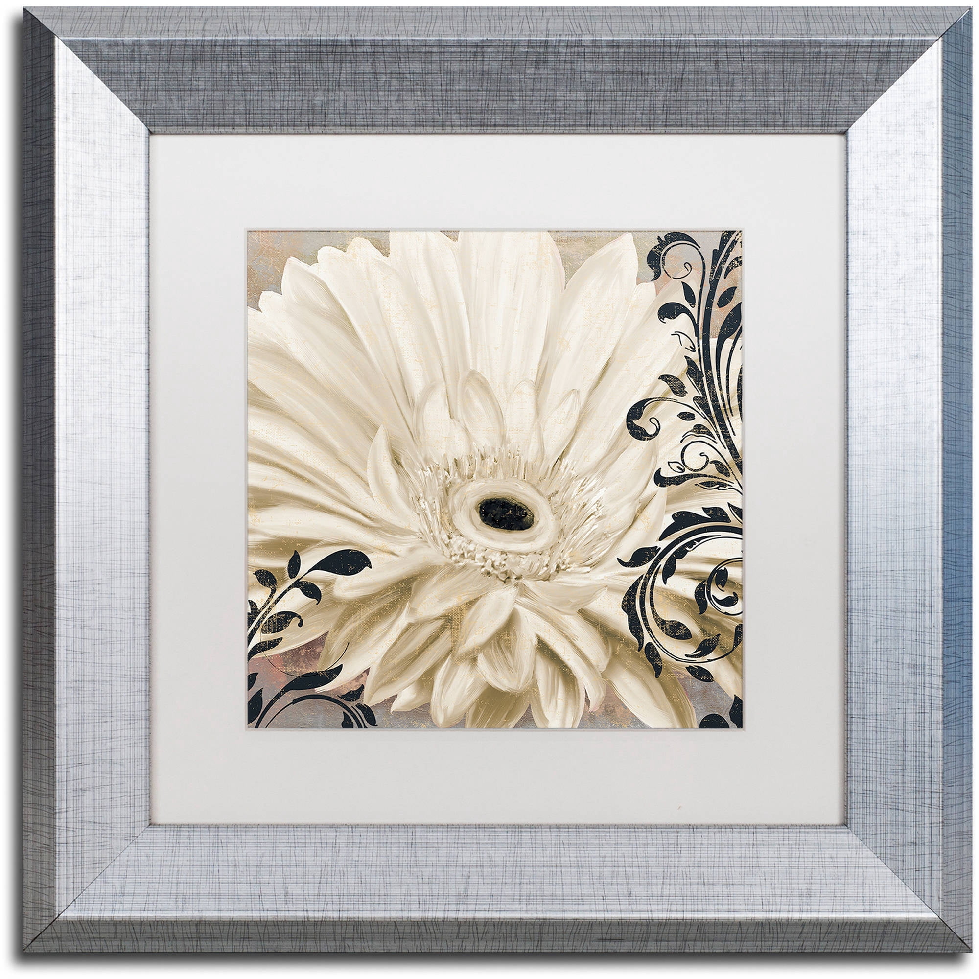Trademark Fine Art "Winter White I" Canvas Art by Color Bakery White Matte, Silver Frame