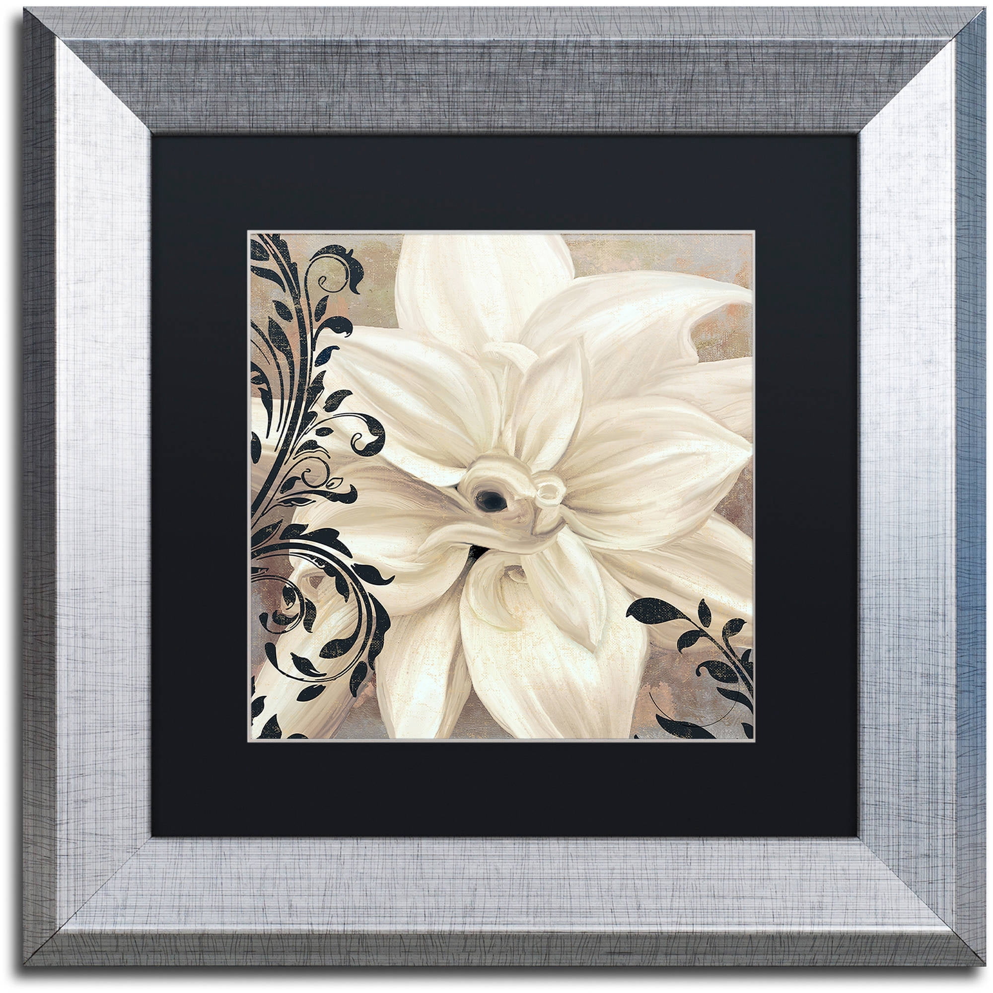 Trademark Fine Art "Winter White II" Canvas Art by Color Bakery Black Matte, Silver Frame