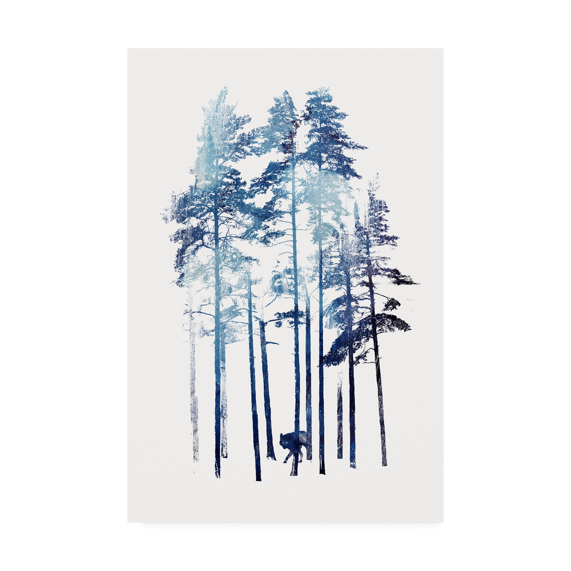 Trademark Fine Art 'Winter Wolf Watercolor' Canvas Art by Robert Farka
