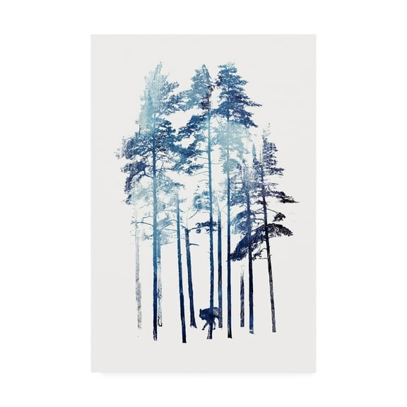 Trademark Fine Art 'Winter Wolf Watercolor' Canvas Art by Robert Farka