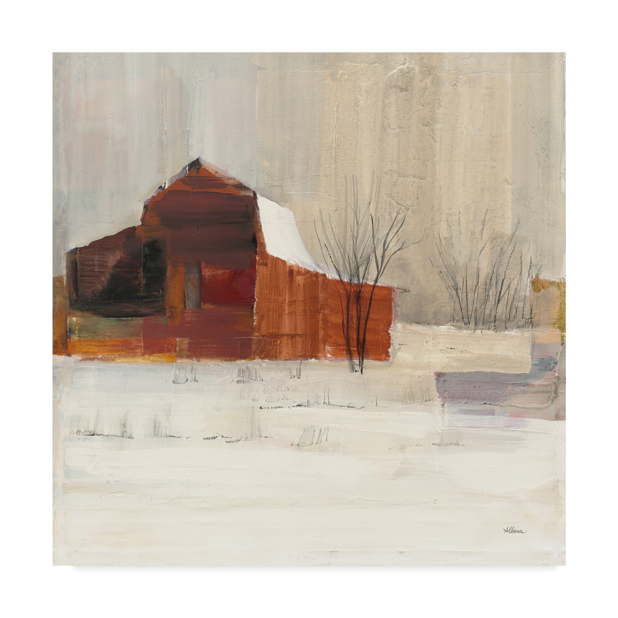 Trademark Fine Art 'Winter on the Farm' Canvas Art by Albena Hristova