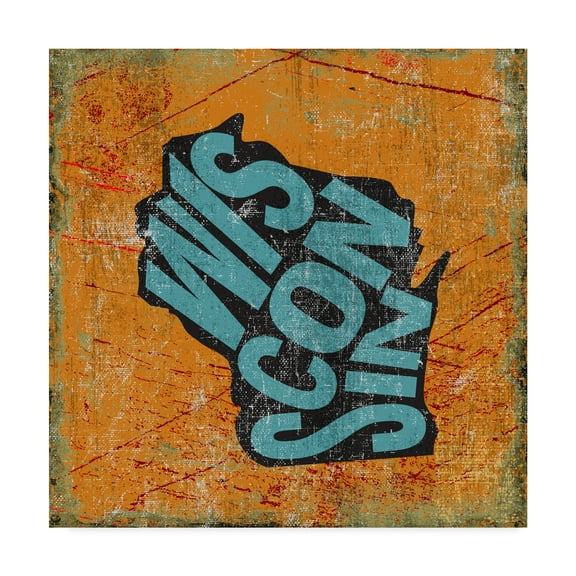 Trademark Fine Art 'Wisconsin' Canvas Art by Art Licensing Studio
