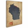 thumbnail image 1 of Trademark Fine Art "Wisconsin Map Denim Jeans Style" Canvas Art by Michael Tompsett, 1 of 4