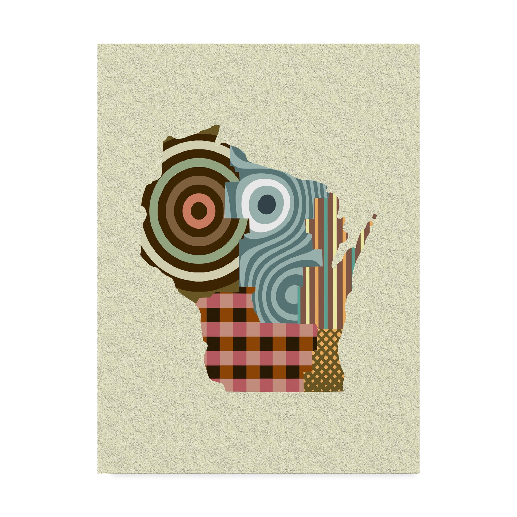 Trademark Fine Art 'Wisconsin State Map' Canvas Art by Lanre Adefioye