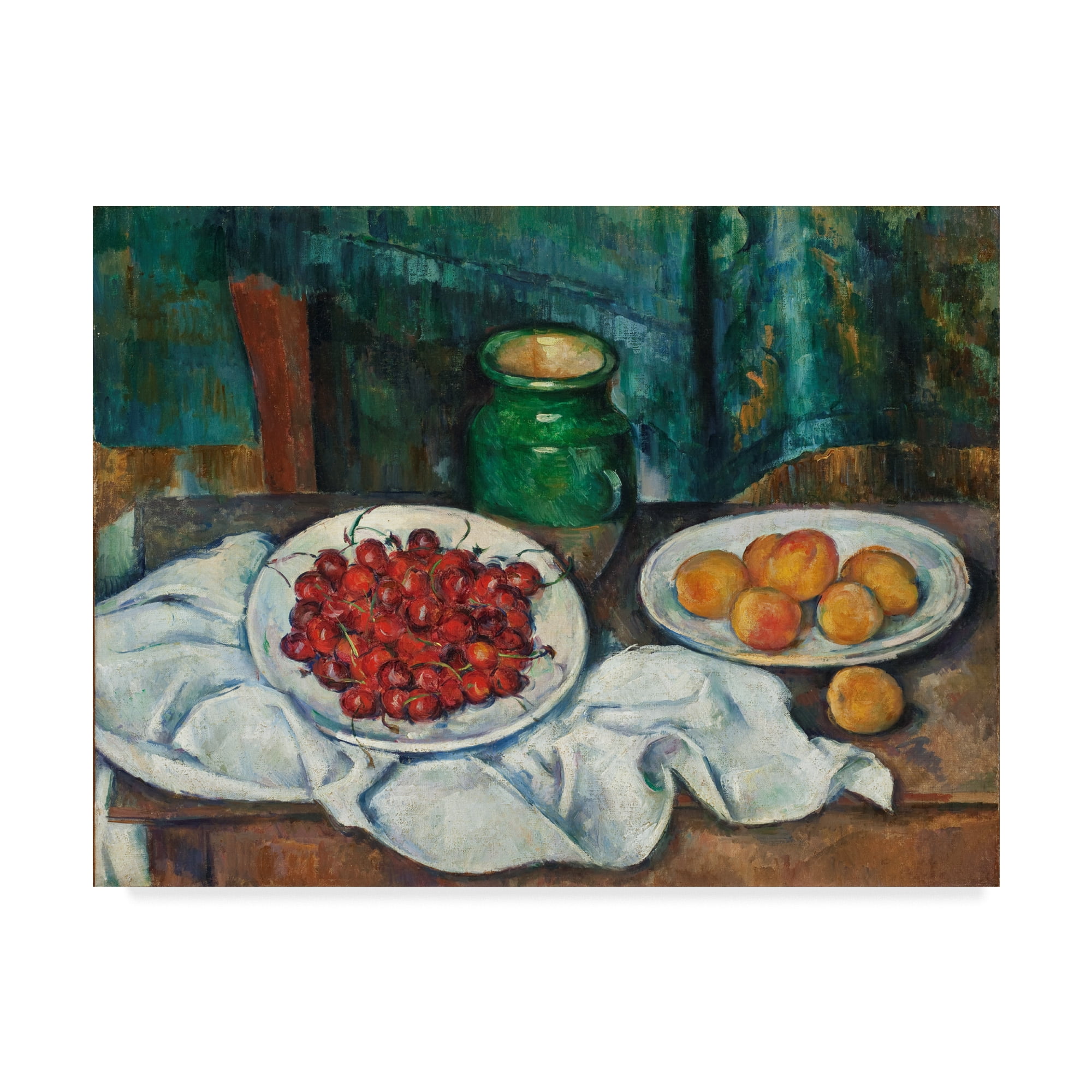 Trademark Fine Art 'With Cherries And Peaches' Canvas Art by Paul Cezanne