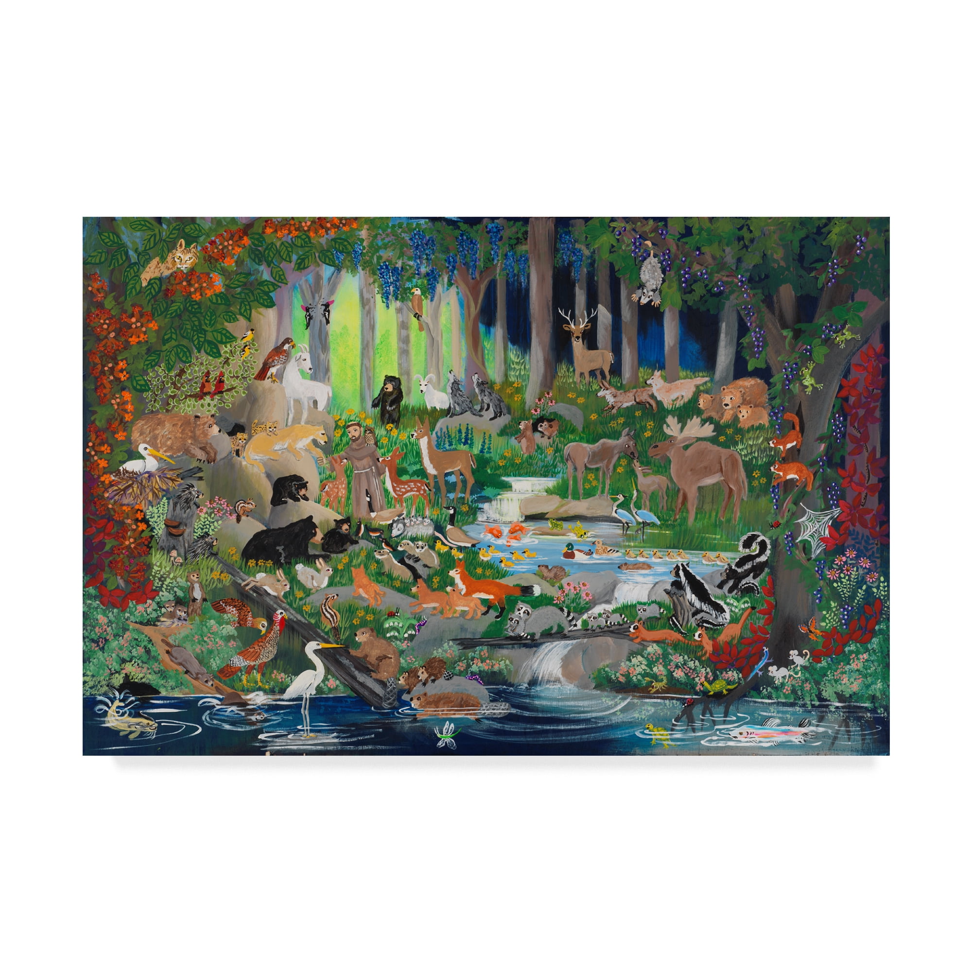 Trademark Fine Art 'With St. Francis 1 Forest Glade' Canvas Art by Carol Salas