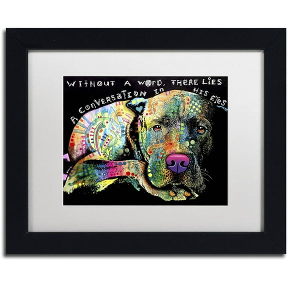 Trademark Fine Art 'Without a Word' Canvas Art by Dean Russo, White Matte, Black Frame