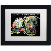 Trademark Fine Art 'Without a Word' Canvas Art by Dean Russo, White Matte, Black Frame