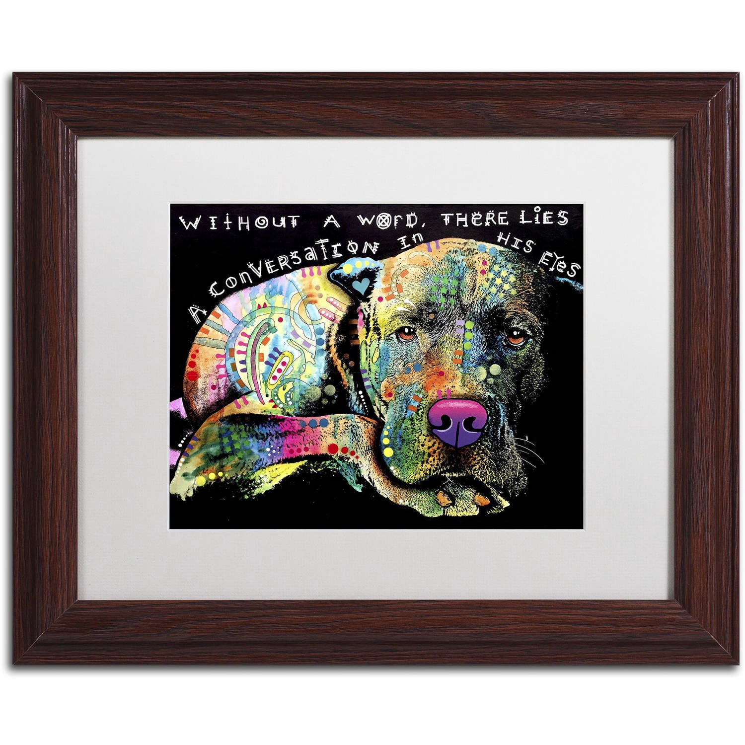 Trademark Fine Art 'Without a Word' Canvas Art by Dean Russo, White Matte, Wood Frame