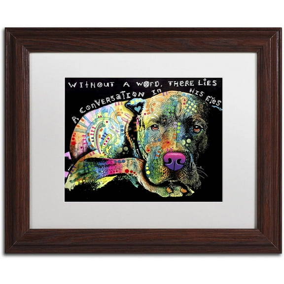 Trademark Fine Art 'Without a Word' Canvas Art by Dean Russo, White Matte, Wood Frame