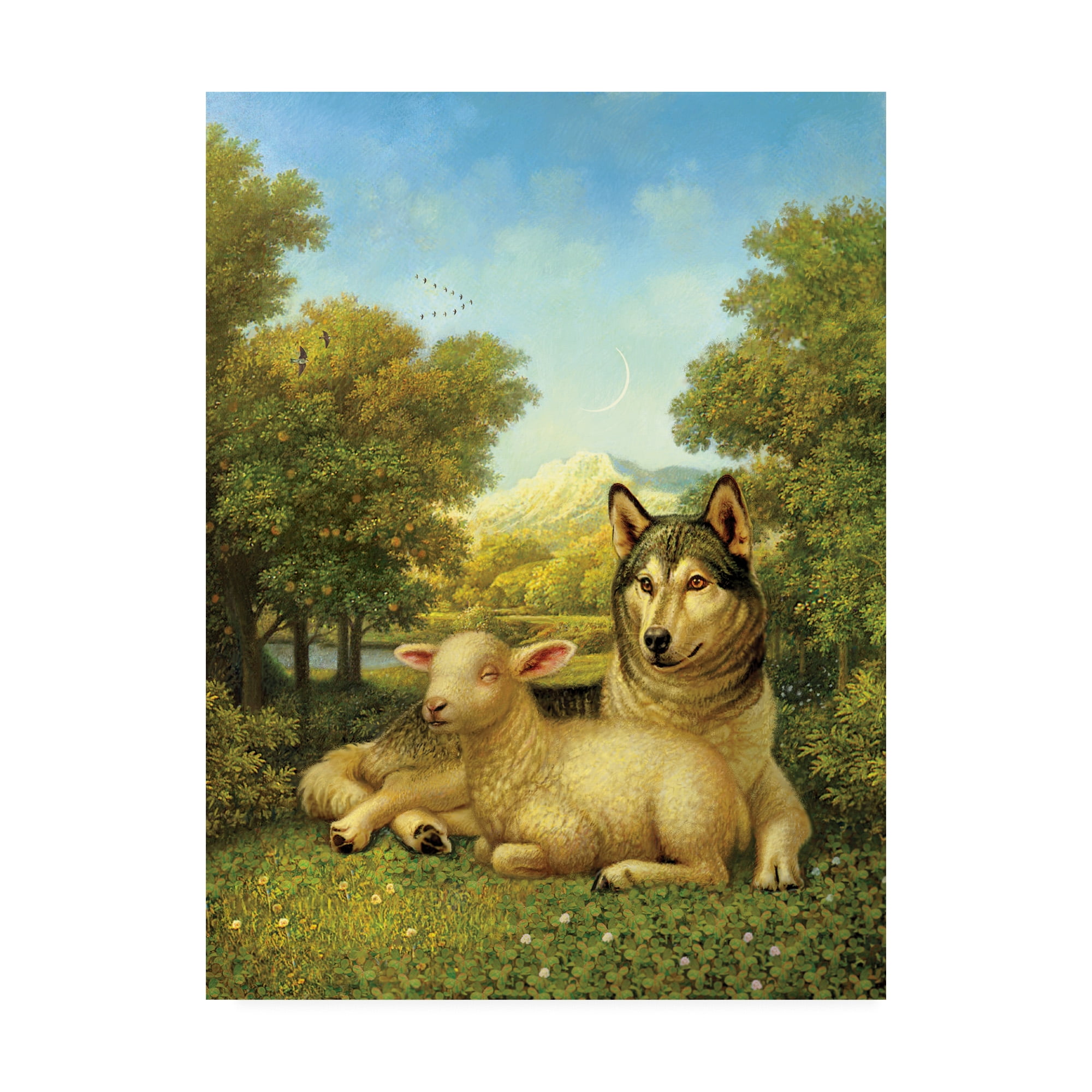 Trademark Fine Art 'Wolf Lies Down With The Lamb' Canvas Art by Dan Craig