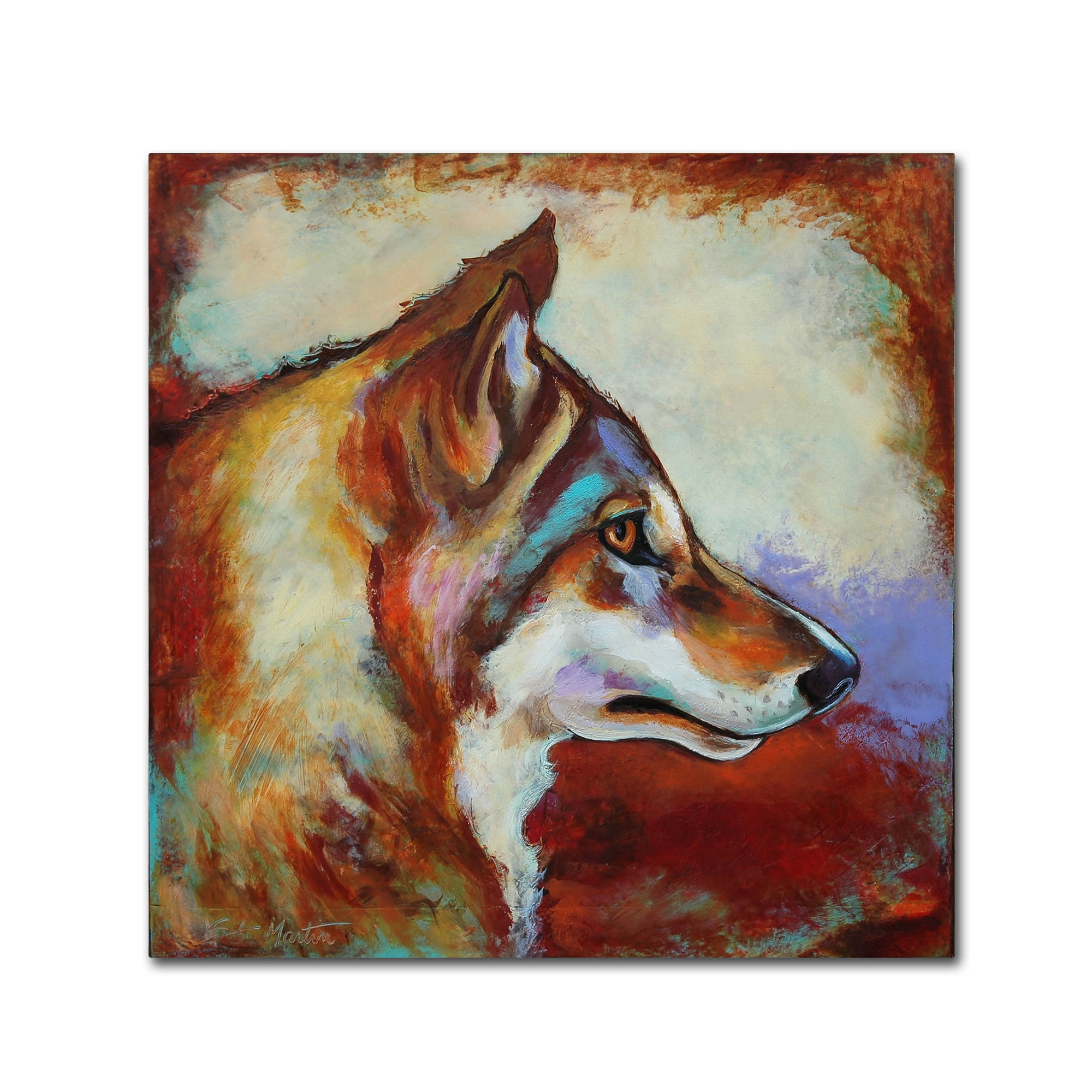 Trademark Fine Art 'Wolf Portrait' Canvas Art by Corina St. Martin