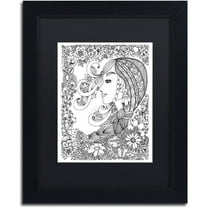 Trademark Fine Art "Woman 2" Canvas Art by KCDoodleArt Black Matte, Black Frame