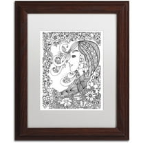 Trademark Fine Art "Woman 2" Canvas Art by KCDoodleArt White Matte, Wood Frame