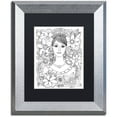 thumbnail image 1 of Trademark Fine Art "Woman 4" Canvas Art by KCDoodleArt Black Matte, Silver Frame, 1 of 4