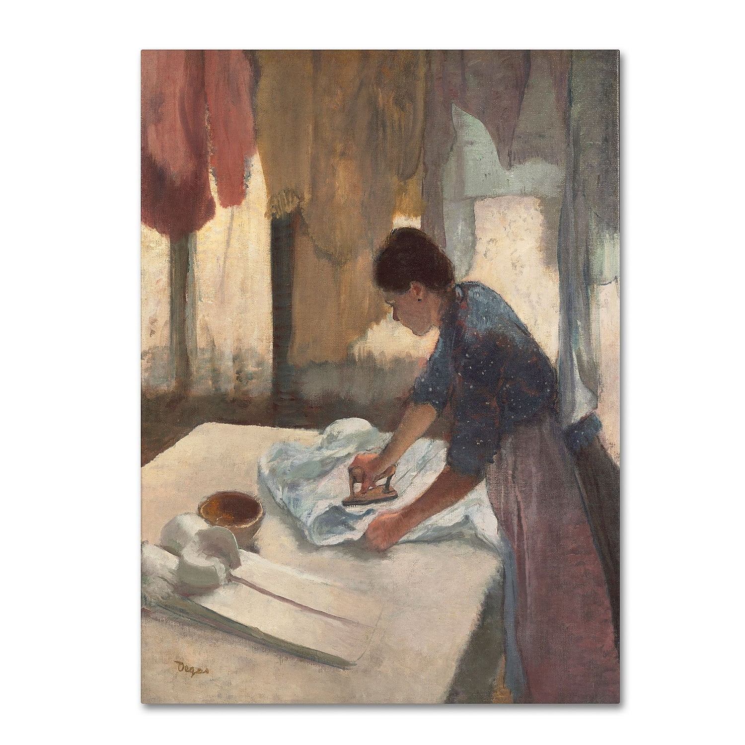 Trademark Fine Art "Woman Ironing" 1876-87 Canvas Art by Edgar Degas