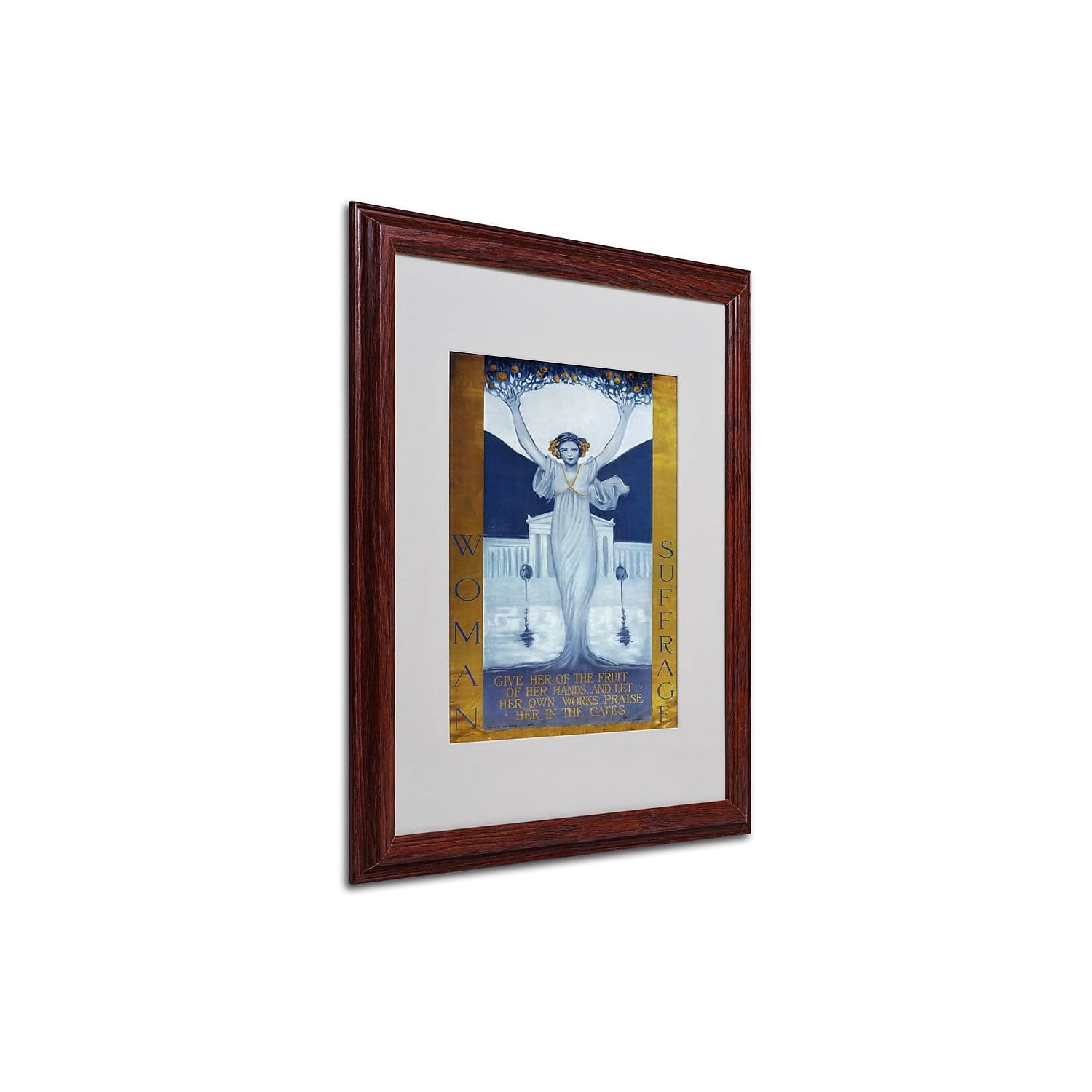 Trademark Fine Art "Woman Suffrage" Matted Framed Art by Vintage Apple Collection, Wood Frame