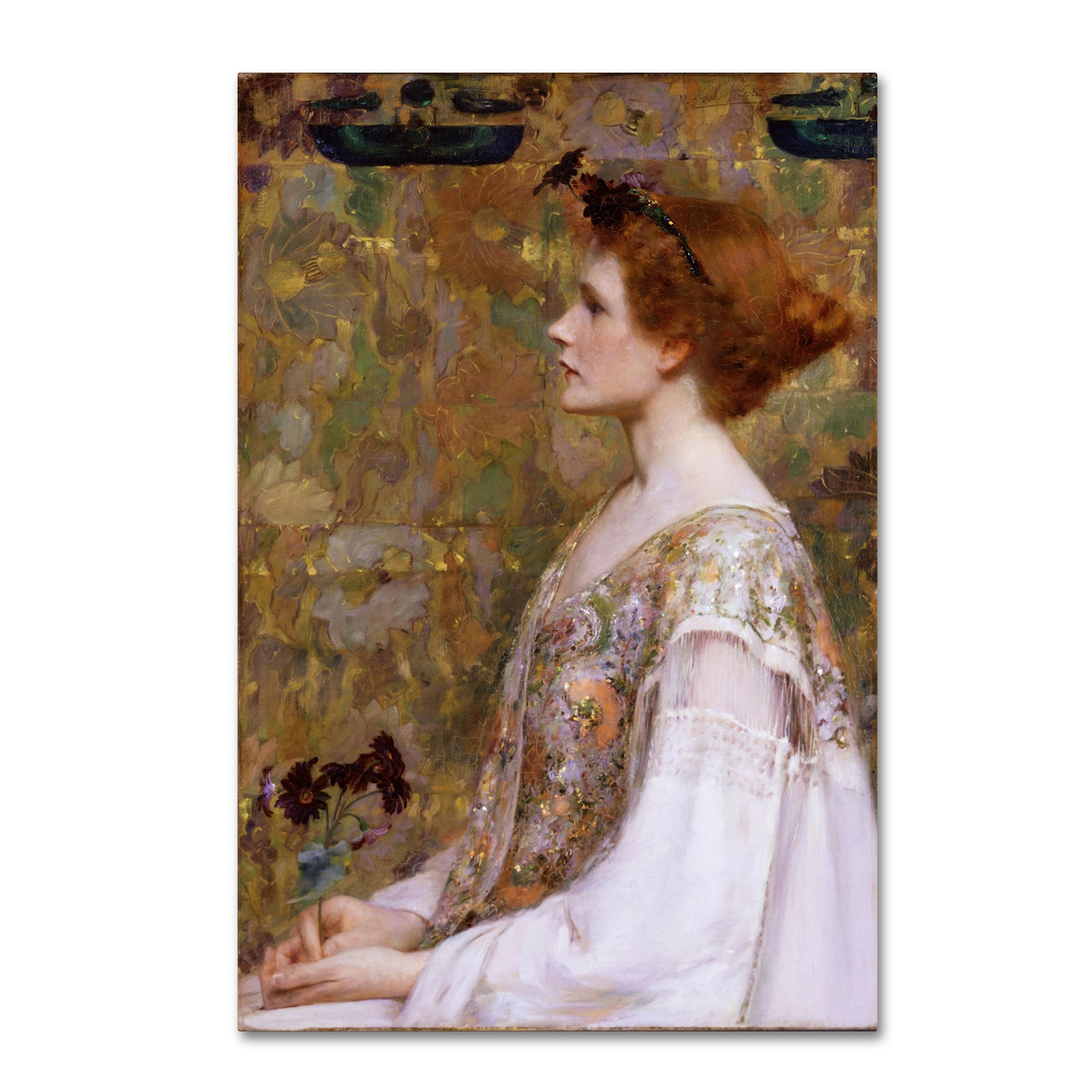 Trademark Fine Art 'Woman With Red Hair' Canvas Art by Albert Herter