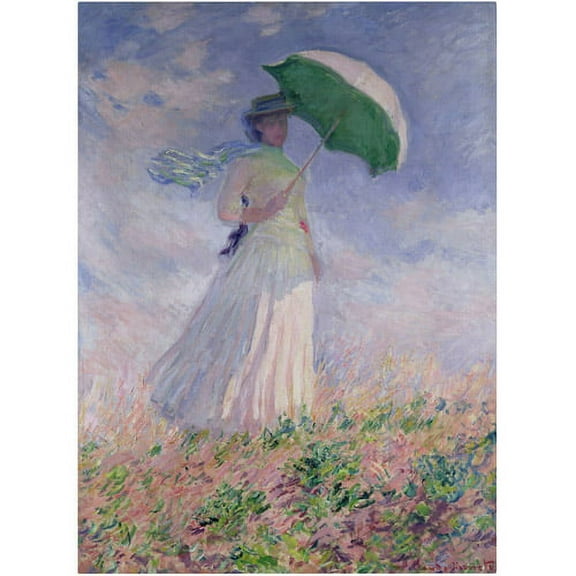 Trademark Fine Art "Woman With a Parasol" Canvas Art by Claude Monet