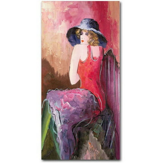Trademark Fine Art "Woman with Blue Hat" Canvas Art by Rosario Tapia