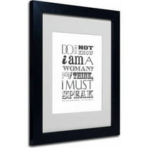 Trademark Fine Art "Women Must Speak II" Canvas Art by Megan Romo, Black Frame