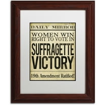 Trademark Fine Art "Women?s Right to Vote" Canvas Art by Color Bakery White Matte, Wood Frame