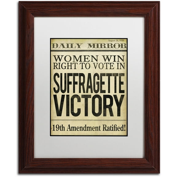 Trademark Fine Art "Women?s Right to Vote" Canvas Art by Color Bakery White Matte, Wood Frame