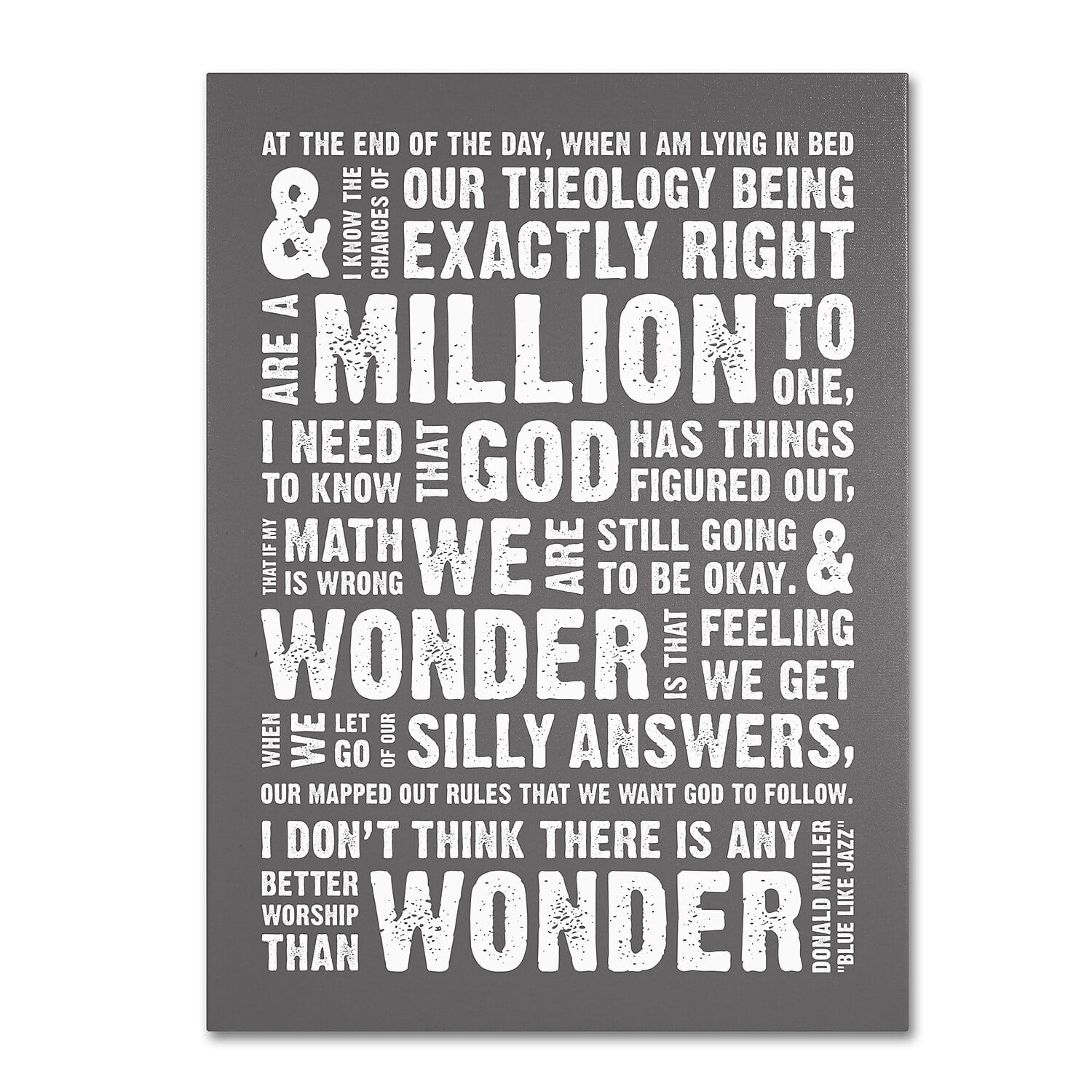 Gray and White Inspirational Quote Canvas Art
