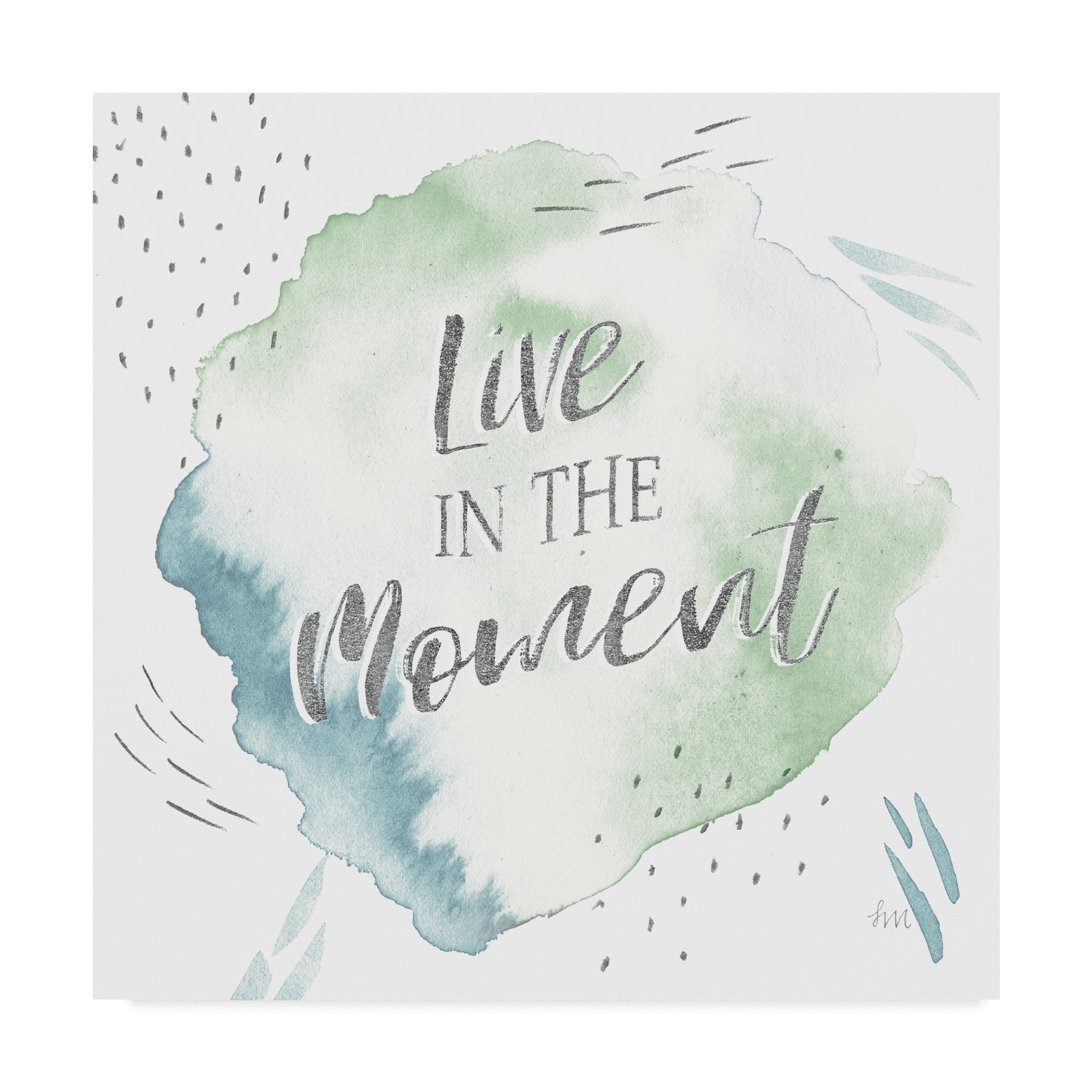 Trademark Fine Art 'Wonderful World V Blue Green' Canvas Art by Laura Marshall