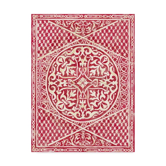 Trademark Fine Art 'Woodcut in Red I' Canvas Art by Chariklia Zarris