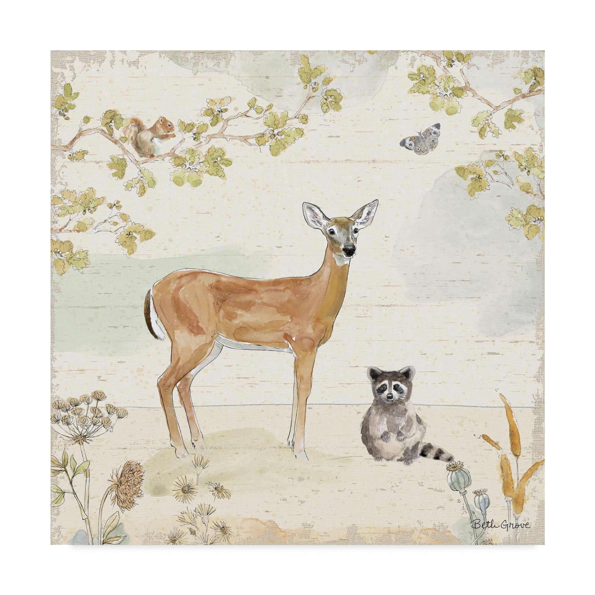 Trademark Fine Art 'Woodland Wreath II' Canvas Art by Beth Grove