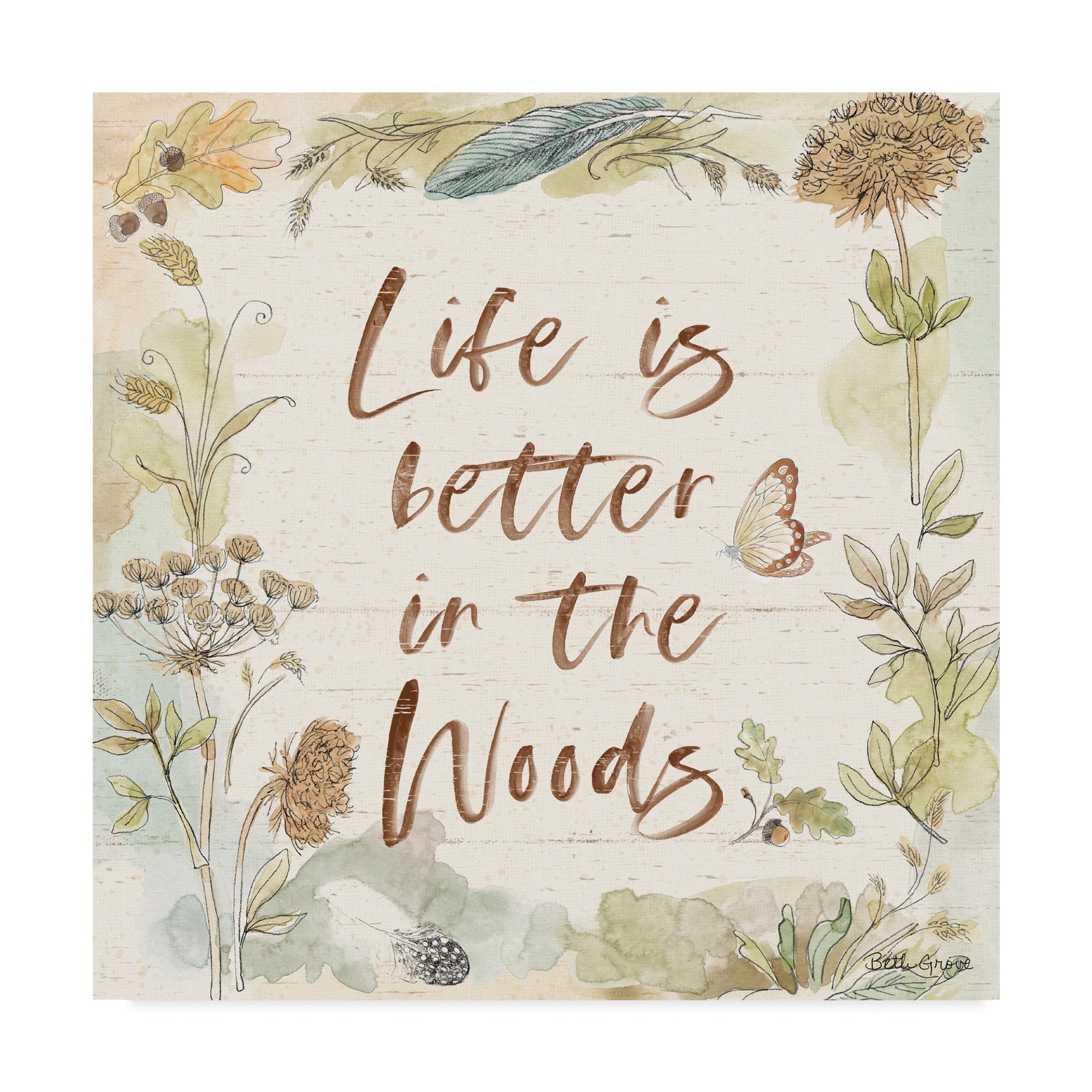 Trademark Fine Art 'Woodland Wreath V' Canvas Art by Beth Grove