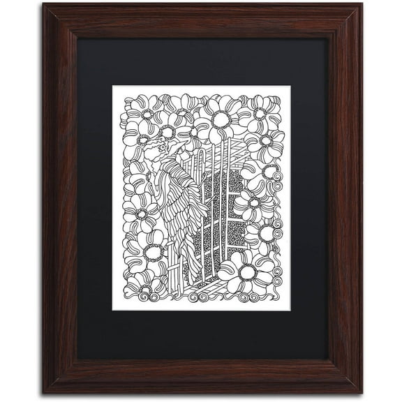 Trademark Fine Art "Woodpecker" Canvas Art by Kathy G. Ahrens, Black Matte, Wood Frame