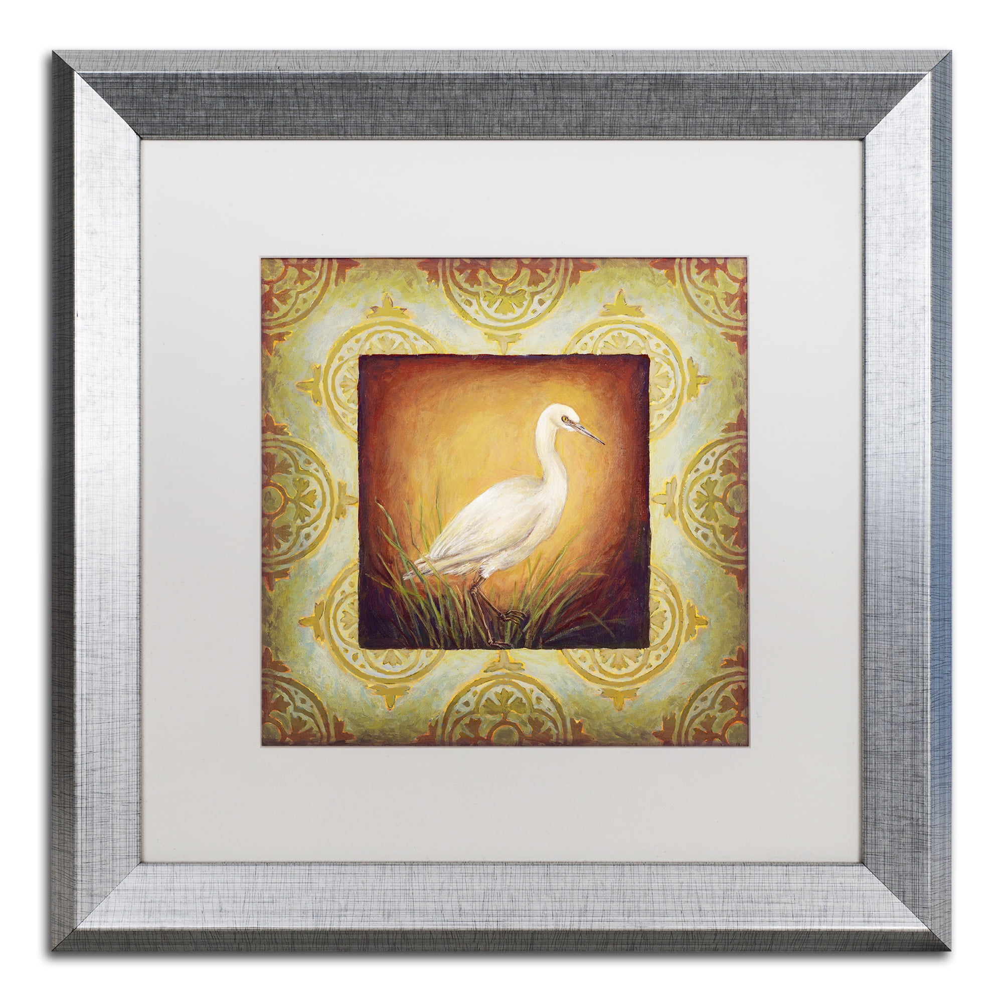 Trademark Fine Art 'Woodside Egret' Silver Framed Art by Rachel Paxton