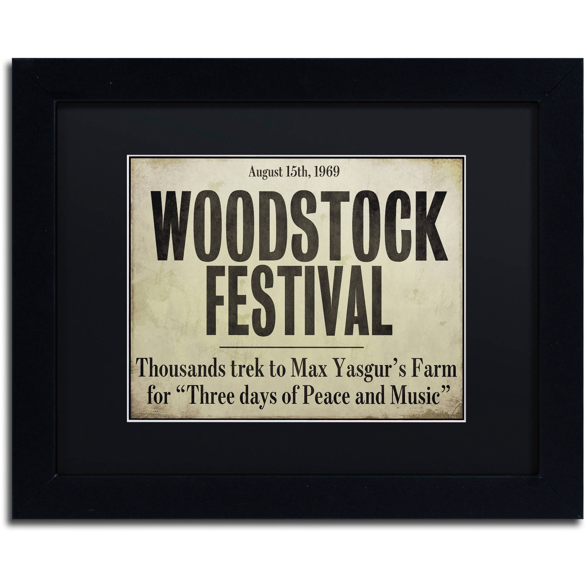 Trademark Fine Art "Woodstock" Canvas Art by Color Bakery Black Matte, Black Frame