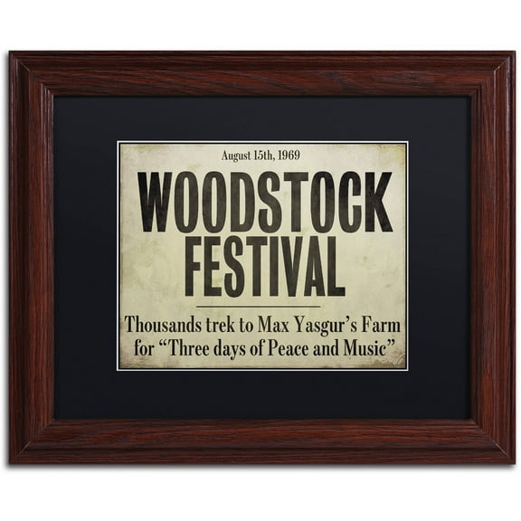 Trademark Fine Art "Woodstock" Canvas Art by Color Bakery Black Matte, Wood Frame
