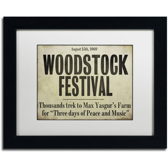 Trademark Fine Art "Woodstock" Canvas Art by Color Bakery White Matte, Black Frame