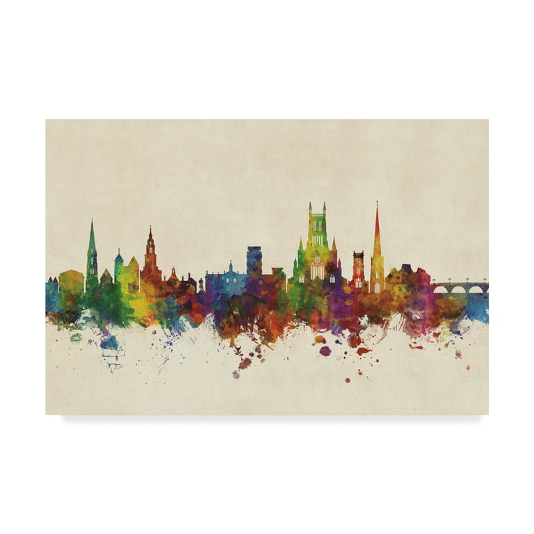 Trademark Fine Art 'Worcester England Skyline' Canvas Art by Michael  Tompsett 