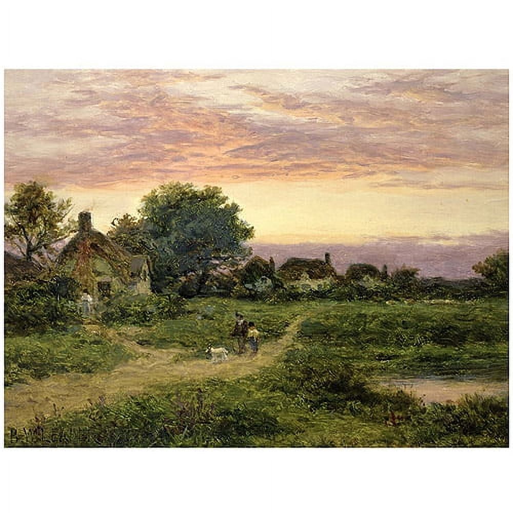 Trademark Fine Art "Worcestershire Cottages, 1912" Canvas Art by Benjamin Leader