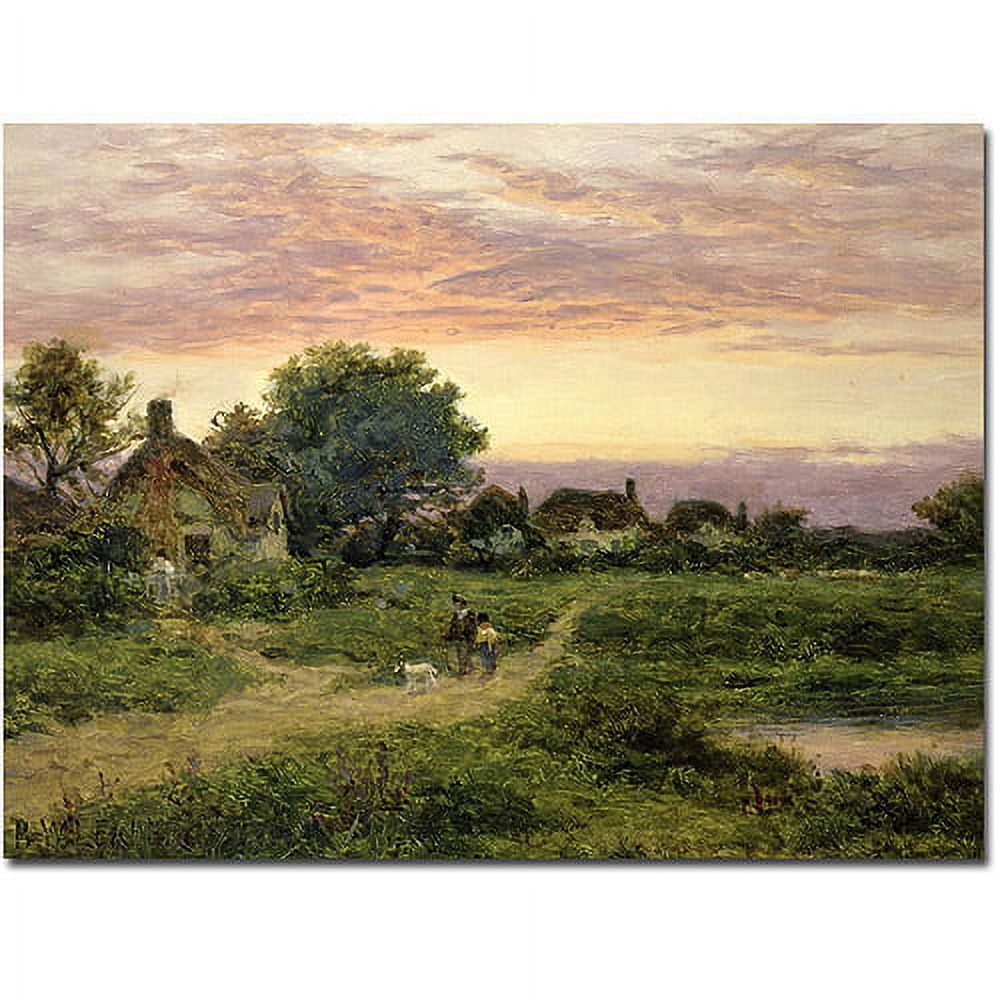 Trademark Fine Art "Worcestershire Cottages, 1912" Canvas Wall Art by Benhamin Leader, 24x32