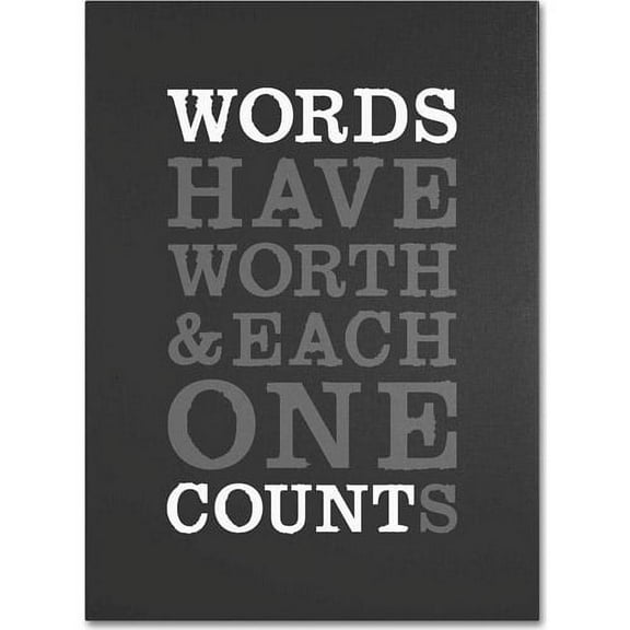 Trademark Fine Art "Words Worth" Canvas Art by Megan Romo