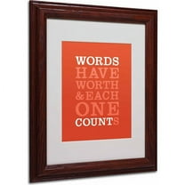 Trademark Fine Art "Words Worth II" Canvas Art by Megan Romo, Wood Frame