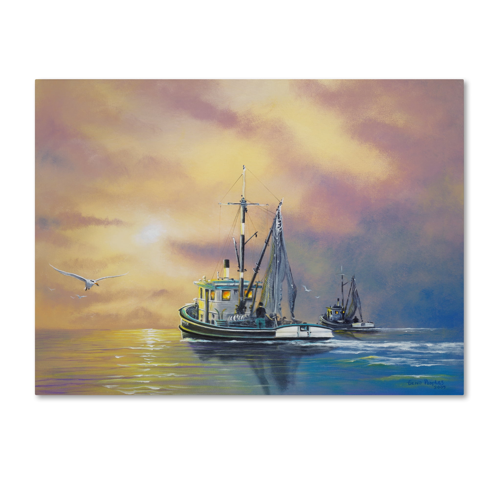 Trademark Fine Art 'Work On The Water' Canvas Art by Geno Peoples