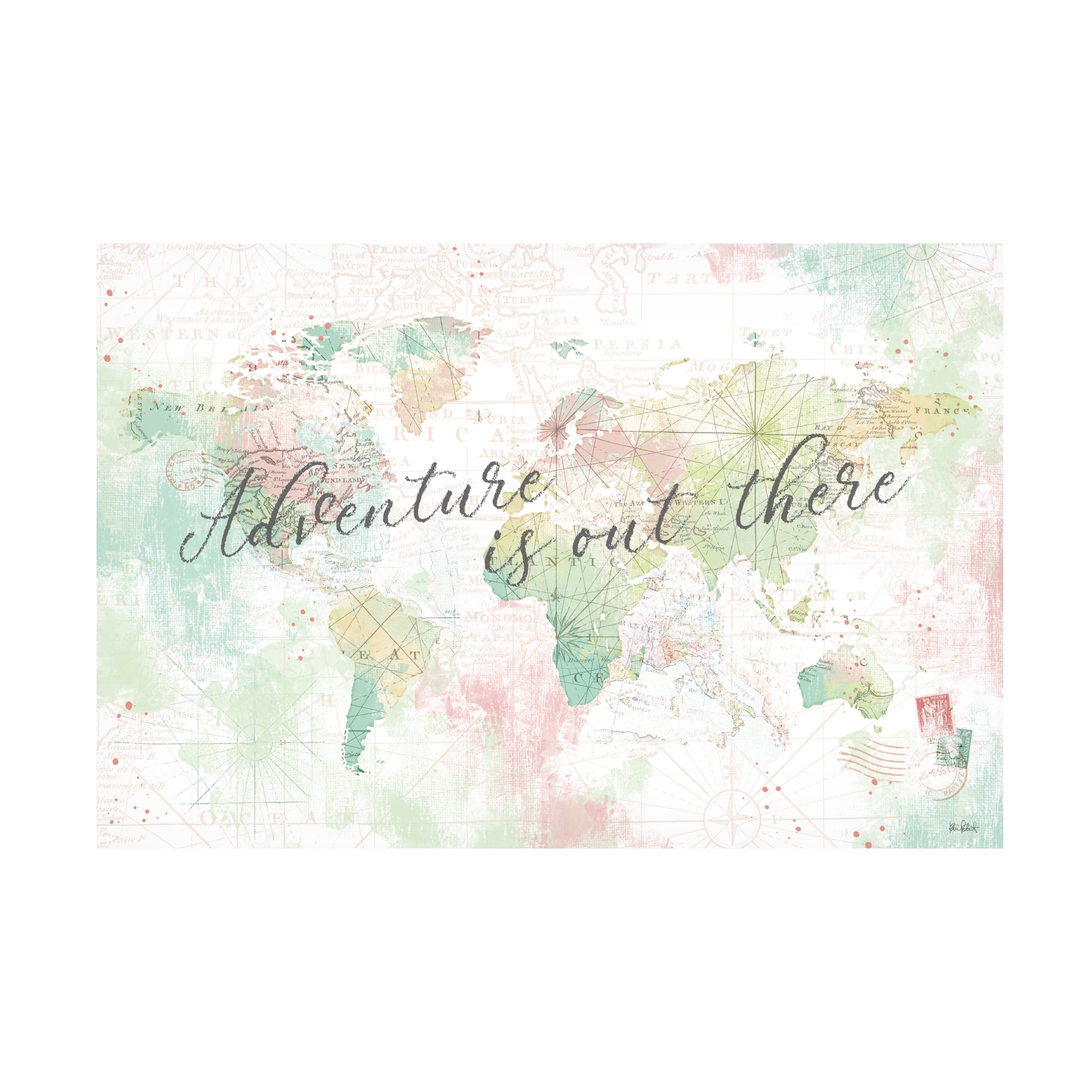 Trademark Fine Art 'World Adventure I' Canvas Art by Katie Pertiet