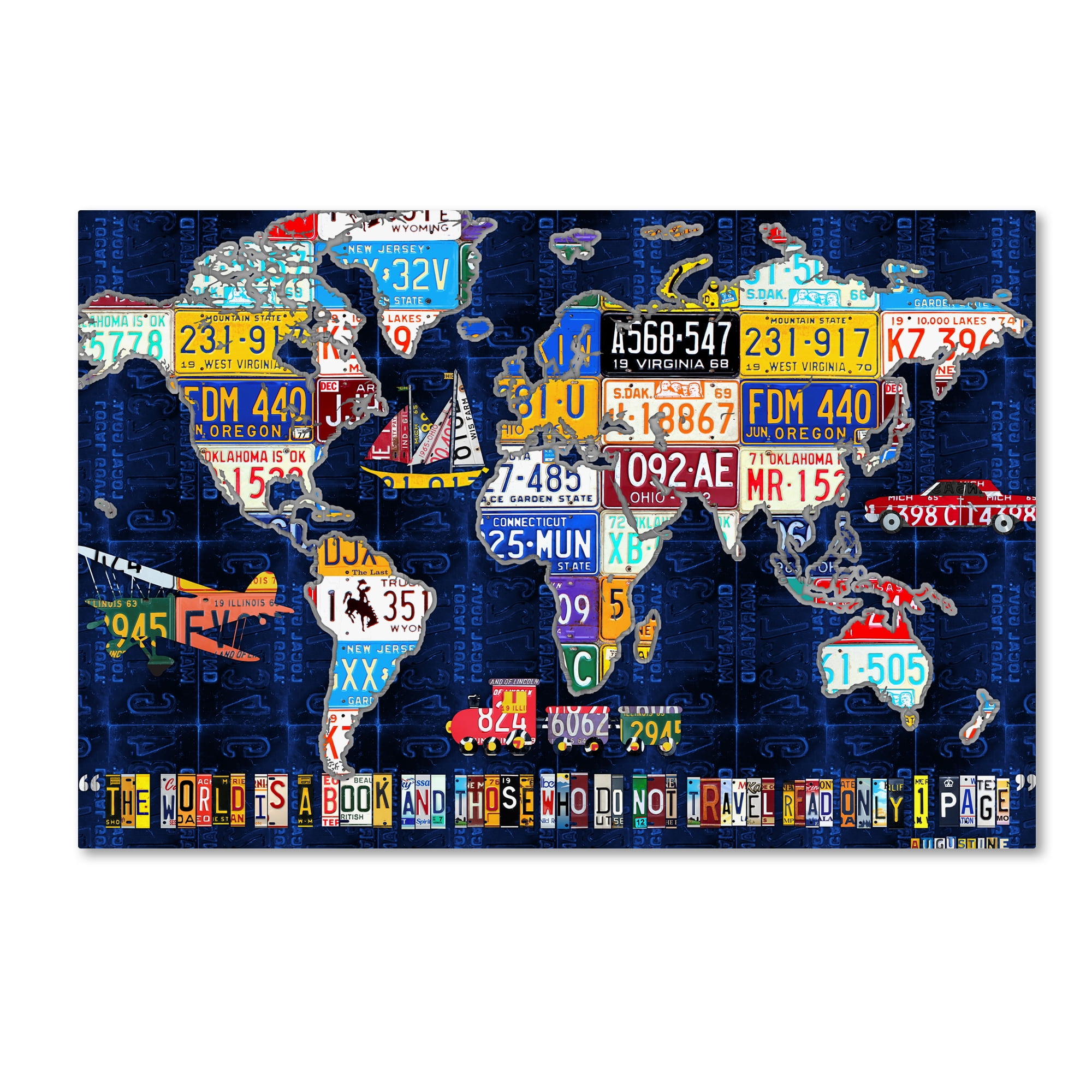 Trademark Fine Art 'World Map 2016 Augustine' Canvas Art by Design Turnpike