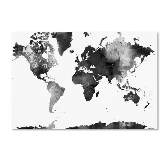 Trademark Fine Art "World Map BG-1" Canvas Art by Marlene Watson
