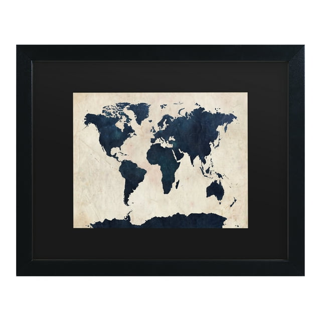 Trademark Fine Art 'World Map -Navy' Canvas Art by Michael Tompsett