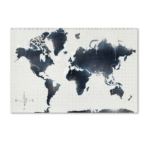 Trademark Fine Art 'World Mape 12' Canvas Art by ALI Chris